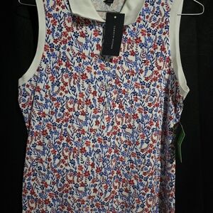 Tommy Hilfiger Floral Sleeveless Blouse - Red and Blue